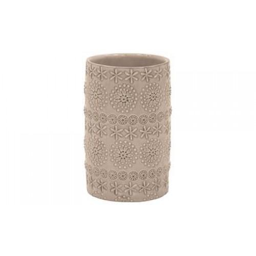 PORTE BROSSE À DENT - CÉRAMIQUE - BEIGE - RELIEF SPIRELLA