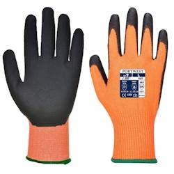 Portwest - Gants anti coupures de niveau D haute visibilité en PU Orange / Noir Taille 7 - 5036108312443_0