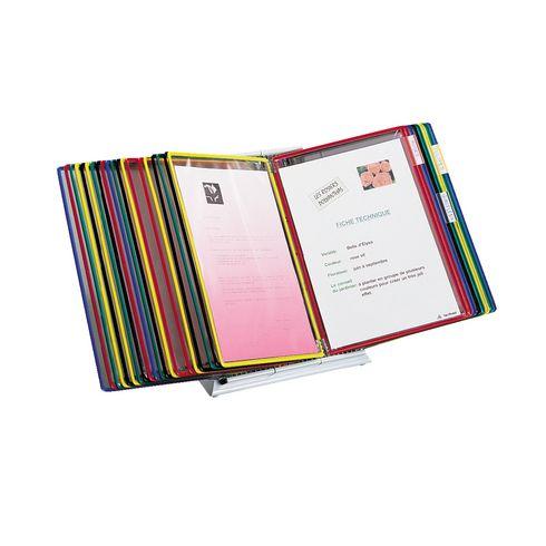 PROTÈGE-DOCUMENTS PIVOTANT PUPITRE DJOIS BY TARIFOLD PVC A4 40 POCHETTES - 80 VUES COULEURS ASSORTIES