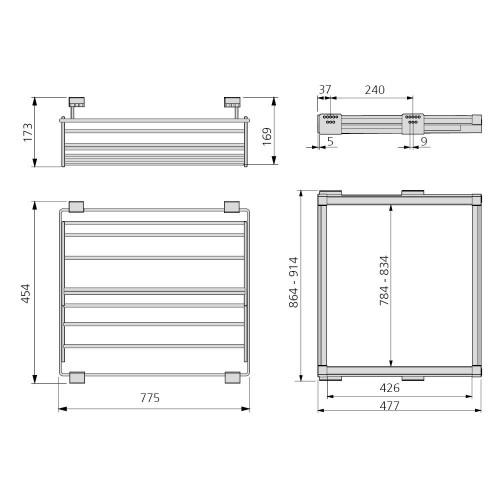 RANGE CHAUSSURES COULISSANT - MOKA - LARGEUR 900 MM EMUCA