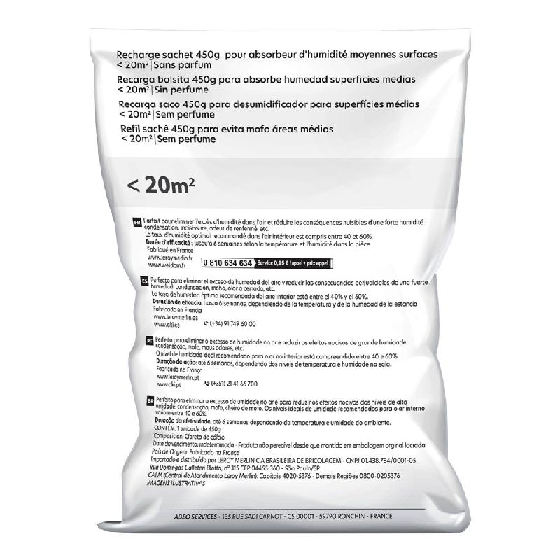 Recharge sac pour absorbeur d'humidité - 20 m² - 450g - pastilles neutres - durée jusqu'à 6 semaines_0
