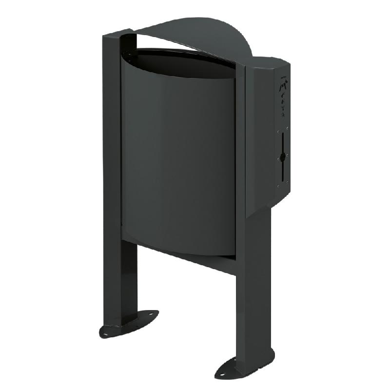 ROSSIGNOL CORBEILLE SUR PIED ARKEA CANIN AVEC DISTRIBUTEUR DE 200 SACS - 40 L - ANTHRACITE