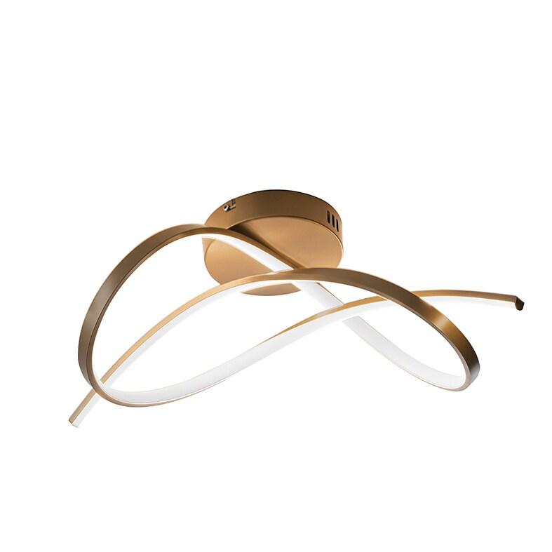 ROSSINI ILLUMINAZIONE Plafonnier Led Savoy 30W 3000K En Aluminium Or Satiné Avec Diffuseur Silicone - Plafonnier Au Design Élégant Et Moderne - SAV002_0