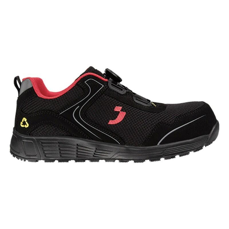 Safety Jogger - Chaussures de sécurité basses en plastique recyclé extra larges hydrofuges ECOLOBI noir et rouge S1PS http://carbonn.Fr/img/co/392._0