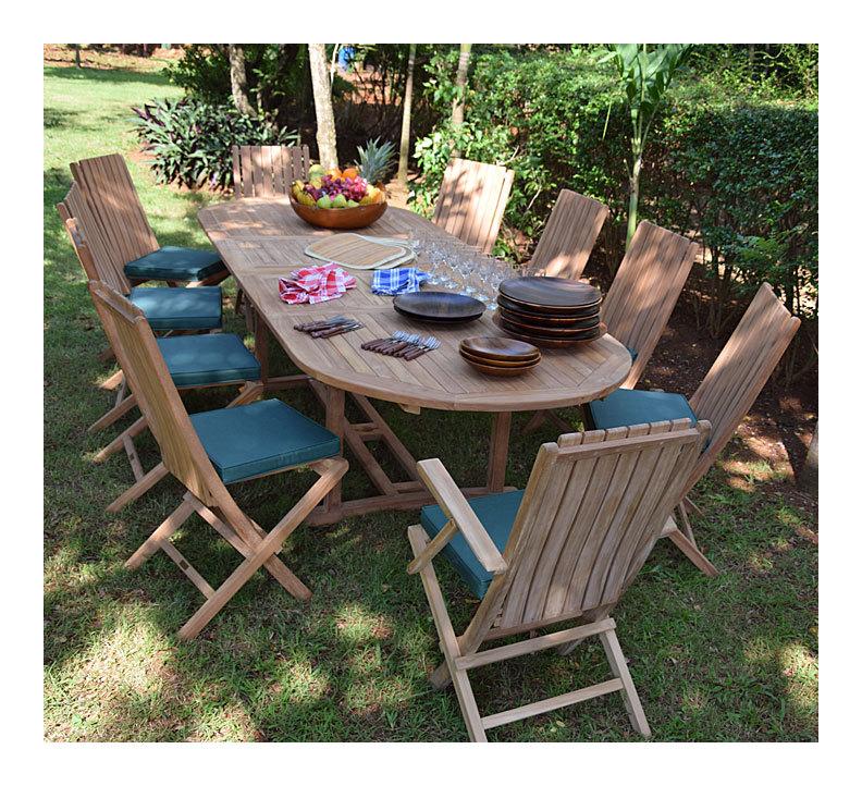 Salon De Jardin Teck Ecograde Samora 8 Chaises Et 2 Fauteuils