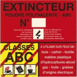 SICLI PANNEAU CLASSE DE FEU ABC POUDRE POLYVALENTE 4003