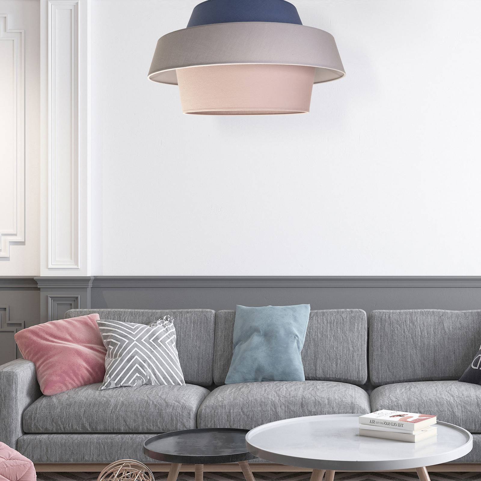 DUOLLA SUSPENSION ANDROMEDA, ROSE/GRISE/BLEU MARINE