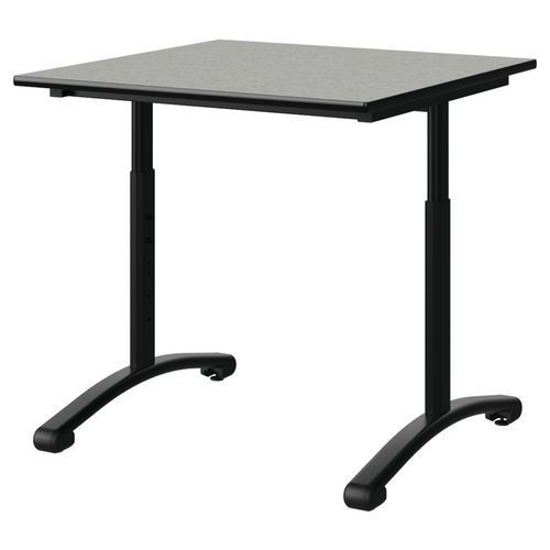 TABLE MALIBU 80X80 T3/T6 DL ST ISOSON GRIS 1400/NO NOIR 9005 - MANUTAN EXPERT