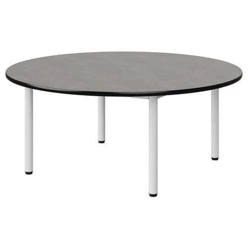 TABLE MALIBU Ø 120 T1 4P STRA ANTIB BÉTON F186/NOIR BLC 9016
