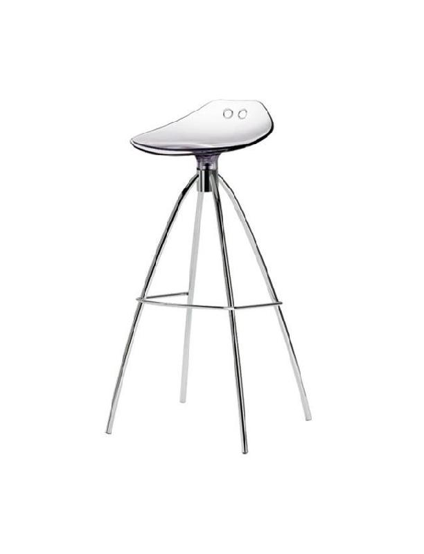 Tabouret de bar Flip 4 - piétement chromé et assise en polycarbonate_0