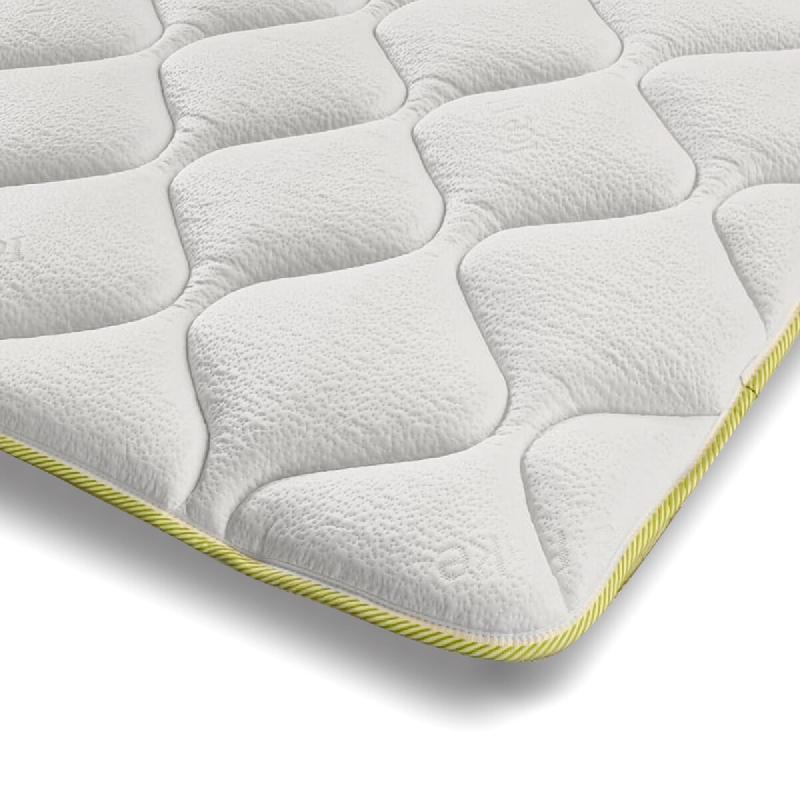 THE WHITE STONE Topper Rafraîchissant avec Élastiques | Correcteur de Matelas 130 x 190 | Technologie Cooler, Hauteur 4 cm, Tissu Respirant - blanc_0