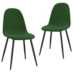 VidaXL Chaises à Manger Lot De 2 Vert Foncé Velours - vert 325648_0