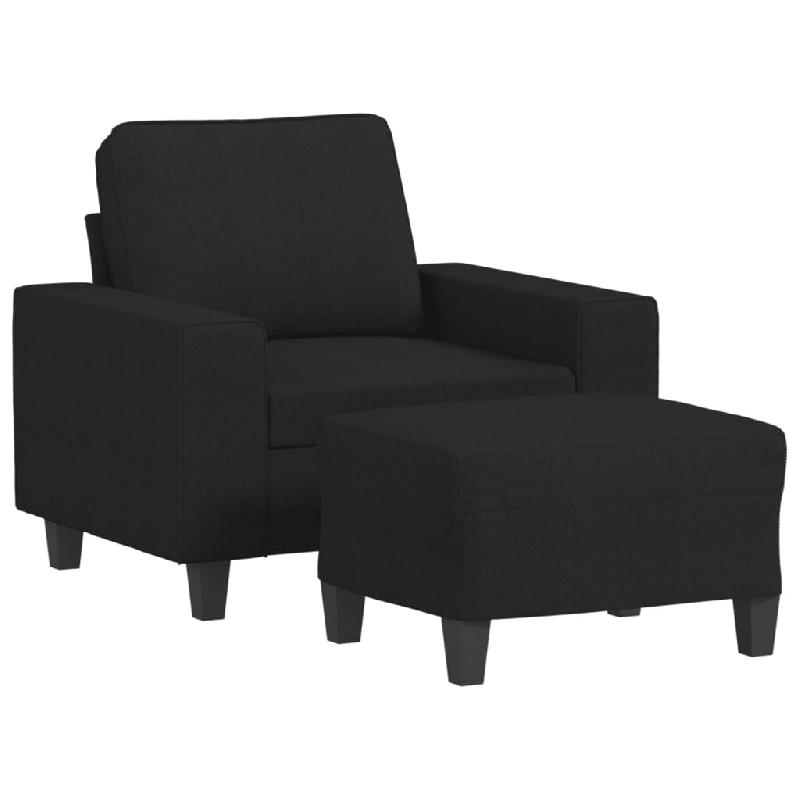 VidaXL Fauteuil avec repose-pied Noir 60 cm Tissu Modèle Orion Frame - 3201147_0