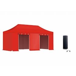 Xptent Pack Tente Pliante 3X6 Structure Acier 32mm Toit 380g/m² Rouge qualité Pro - rouge acier PTP3030036RO_0