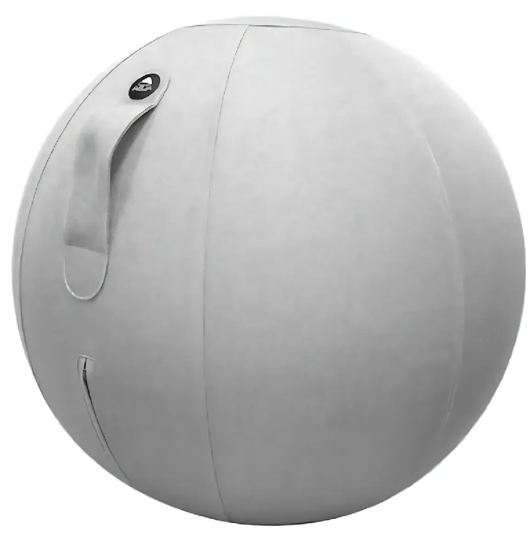 Ballon ergonomique ERGOBALL gris clair - PVC anti-éclatement - Base lestée - Poignée intégrée - Diamètre 65 cm_0