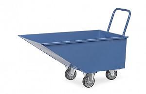 Chariot benne basculante 300 kg - Acier 2 mm - Réf. 3701A avec robinet de vidange_0