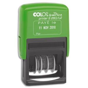 Colop dateur formule bicolore paye le - printer s 260 l2 greenline. Encr.Auto. Dim.Empreinte 24x45mm_0
