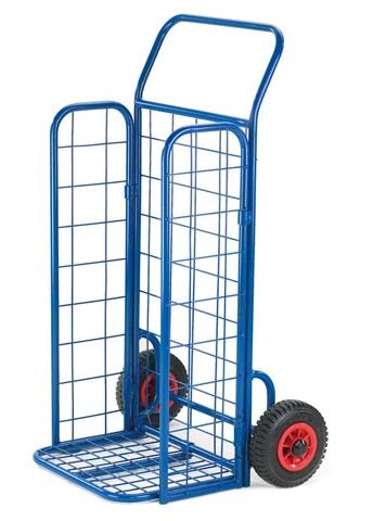 Diable porte colis - entièrement soudé - charge 150kg - joues latérales rabattables - roues caoutchouc réf SCH22-1001 - garantie 10 ans_0