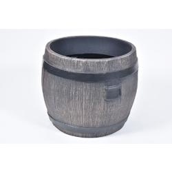 Jardinière ronde en polyéthylène imitation tonneau Bolero 47 x 51 cm Roto - marron RT-6663_0