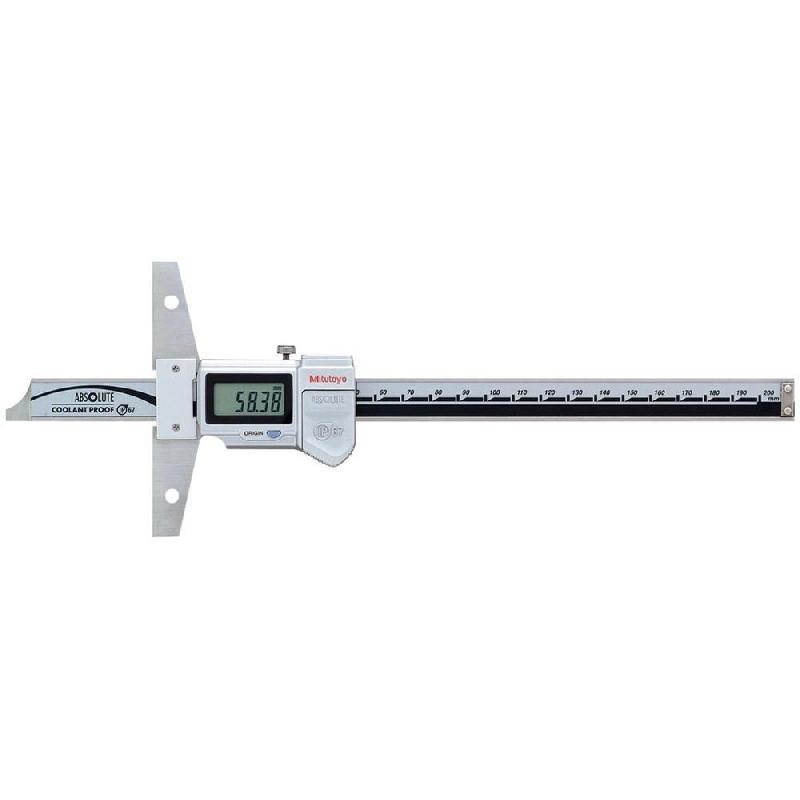 Jauge de profondeur digitale étanche IP67 Mitutoyo® - 300 mm avec grand afficheur LCD et sortie de donnée_0