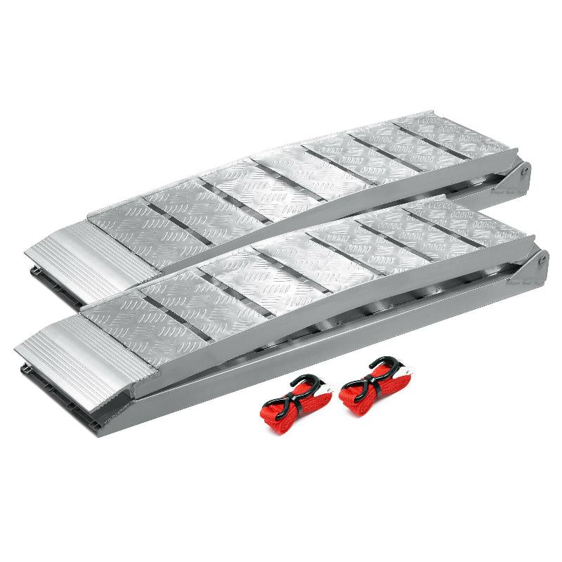 Lot de 2 rampes de chargement pliables en aluminium - 228 cm, 1360 kg max, pour moto et ATV_0