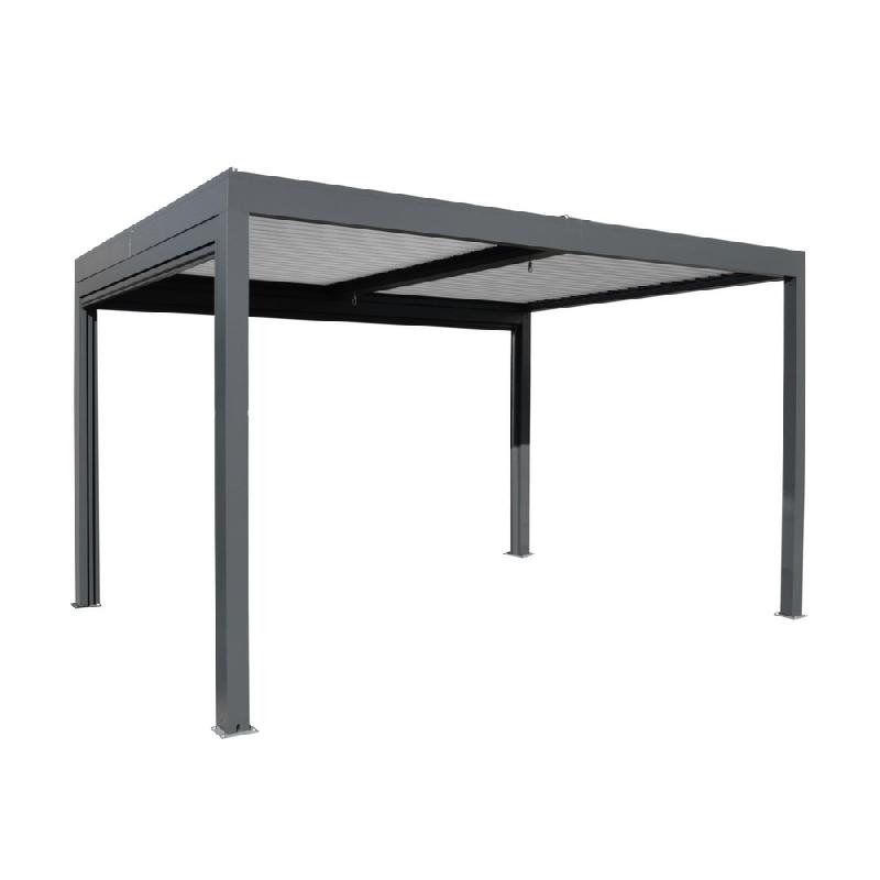 Pergola autoportée bioclimatique motorisée Eris 3x4 m en aluminium - Grey_0