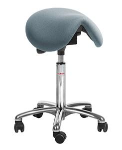 Tabouret de bureau - Dalton Easy Seat imitation cuir gris-vert - assise selle rembourrée et réglable_0
