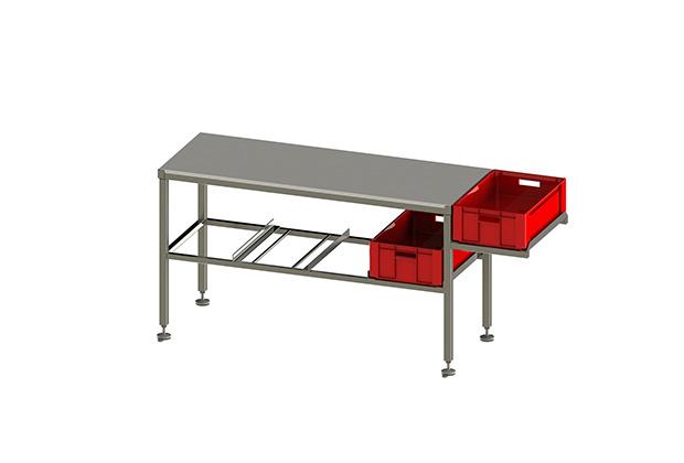 Table de piéçage SYSTEM - structure inox - plaque polyéthylène 20 mm - pour industries agroalimentaires_0