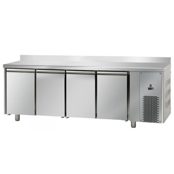 Table réfrigérée négative 4 portes inox avec dosseret_0