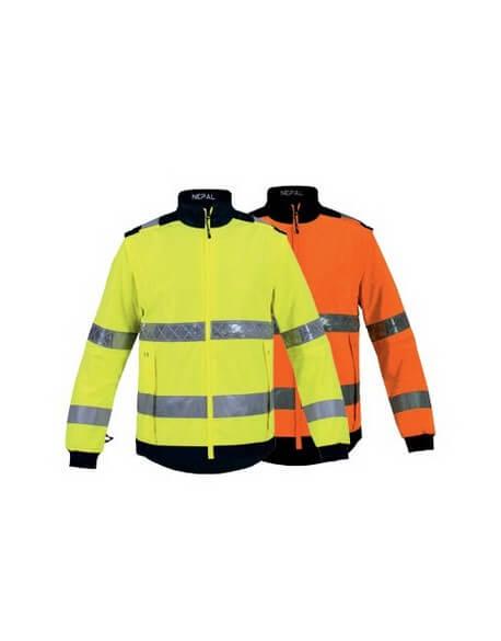 Veste gilet de froid haute visibilité Népal - GIL0006 - EN471 avec doublure polaire, manches amovibles et bandes rétroréfléchissantes_0