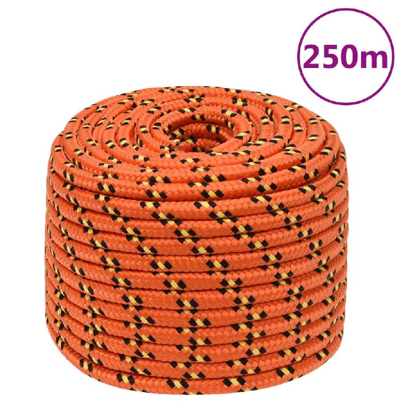 Vidaxl corde de bateau orange 12 mm 250 m polypropylène 152673_0