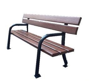 Banc public en plastique recyclé - Design éco-marin - 200 cm - Syntal Acryl - Piétement acier zingué_0