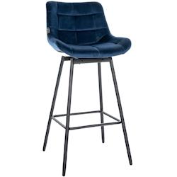 CLP Tabouret de bar Weston Pivotant Bleu/Velours - bleu textile 321492_0