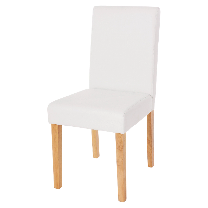 Décoshop26 - Chaise de salle à manger cuisine en synthétique blanc mat pieds en bois clairs 04_0002337 - blanc 3000271032691_0