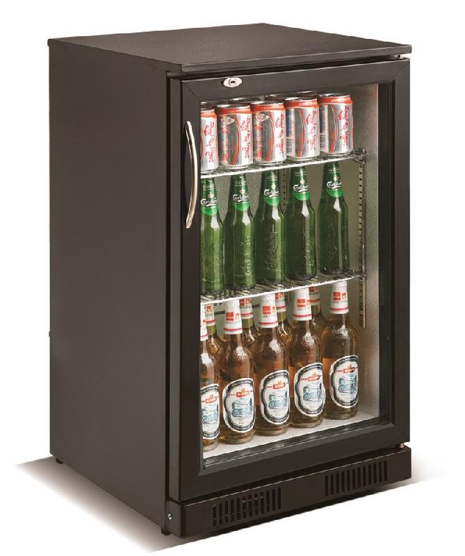 Frigo de bar arrière noir avec 1 porte vitré - 500x500x900 mm - 7455.1300_0