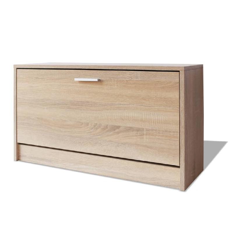 Helloshop26 - Banc à chaussures bottes commode étagère meuble entrée rangement 80 x 24 x 45 cm Chêne marron 02_0022865 - marron Bois manufacturé_0