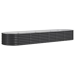 Helloshop26 - Jardinière bac lit surélevé plantes fleurs terrasse jardin de jardin acier enduit de poudre anthracite 02_0039485 - 3000218531874_0