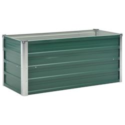 Helloshop26 - Jardinière lit surélevé plantes fleurs jardin acier galvanisé 100 x 40 x 45 cm vert 02_0001086 - 3000074451538_0