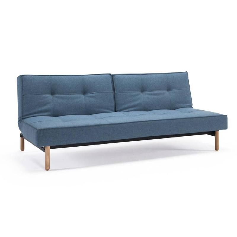 Canapé convertible SPLITBACK Innovation Living - pieds chêne naturel - 115x210 cm - Tissu Mixed Dance Light Blue_0