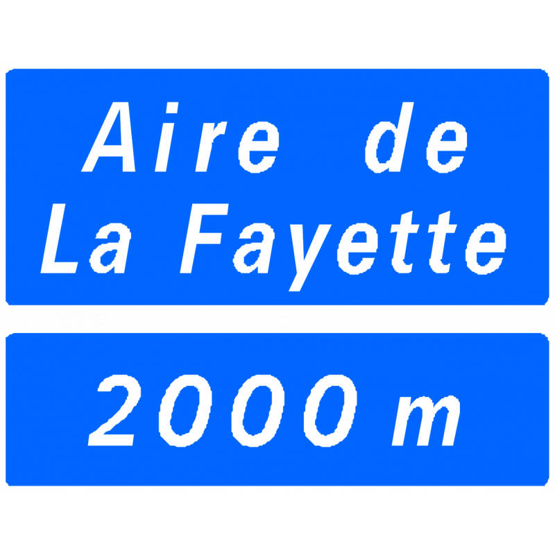 Panneau de présignalisation D46a - Aire de repos et service sur autoroute avec fond bleu_0