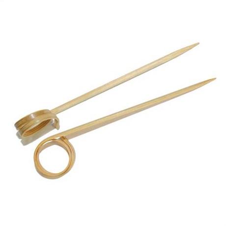 PIQUE SPIRALE 9 CM BAMBOU NATUREL (VENDU PAR 100)