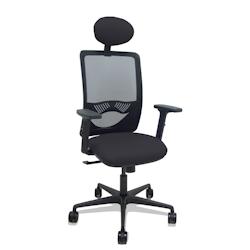 Piqueras y Crespo Silla Zulema sincro malla negra asiento bali negro brazos 2D ruedas 65 cabecero - noir multi-matériau 390SM840B840B2DB68R65C_0