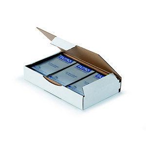 RAJA Boîte d'expédition blanche en carton simple cannelure - L.Int. 18 x l.10 x H.5 cm - Lot de 50_0