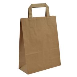 Sac kraft brun poignées plates 26+14x29 cm - Vendu par 250 - 3760365400729_0