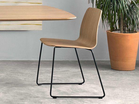 Chaise de réunion placage bois_0
