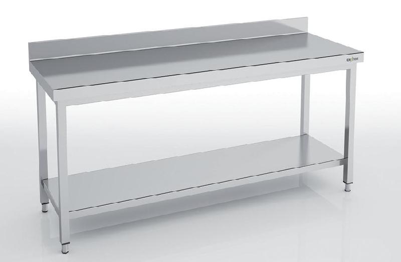 Table adossée en inox 1000x700x850 avec étagère - MMD70-100_0