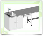 Table de laboratoire - Dimensions 3000x750x900mm - Plan de travail HPL, grès ou verre émaillé - Coloris personnalisables_0