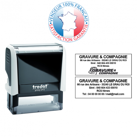 Tampon encreur Trodat Printy 4913 - Empreinte 5 lignes 58 x 22 mm offerte - Référence 002-trodat-printy-4913_0