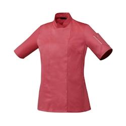 Veste de cuisine femme manches courtes  Unera polycoton framboise T.L Robur - L polyester 3609120550050_0