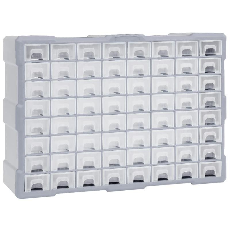 Vidaxl organisateur multi-tiroirs avec 64 tiroirs 52x16x37,5 cm 147580_0